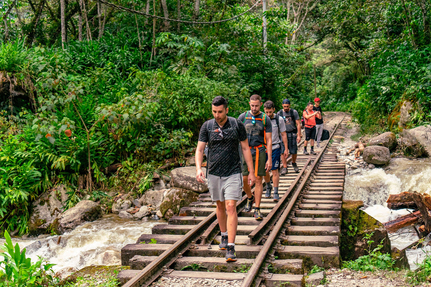 E-bike tour passing through coffee plantations and rainforest on the way to Machu Picchu