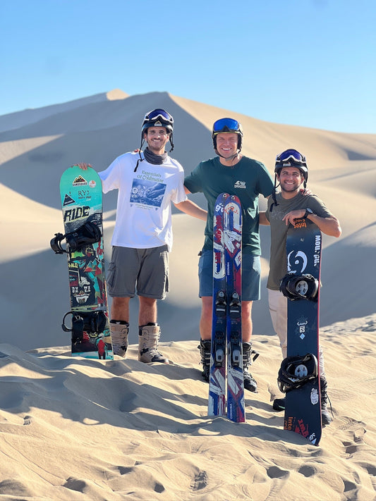 Traveler standing on top of Huacachina dunes.