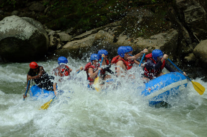 Rafting the Pacuare River in Costa Rica during a coast to coast multi-adventure expedition