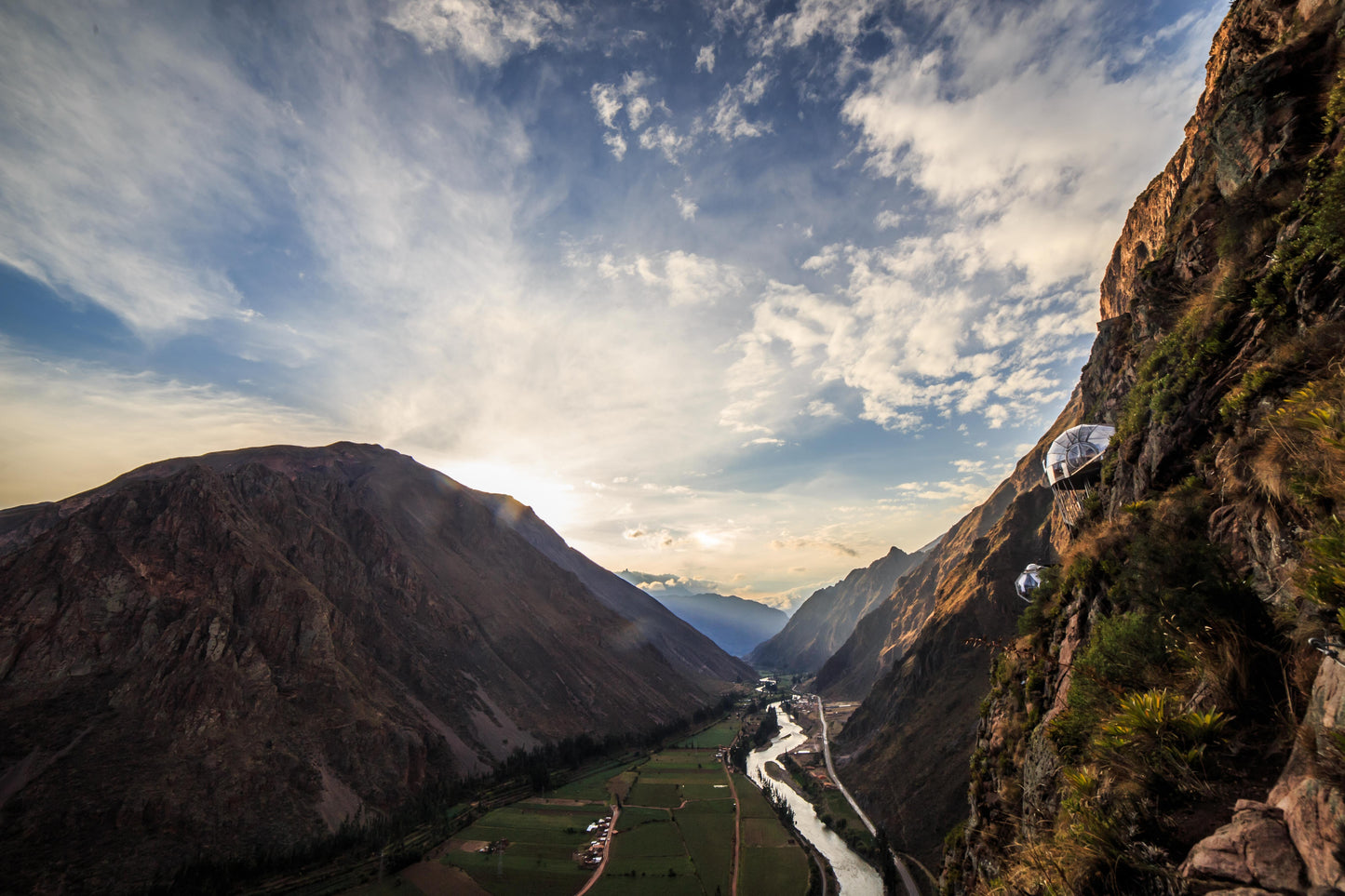 Sleep in a hanging glass pod above Cusco's Sacred Valley