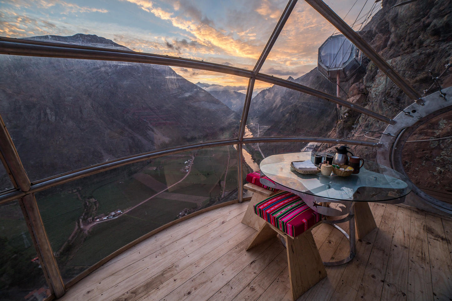 Sleep in a hanging glass pod above Cusco's Sacred Valley